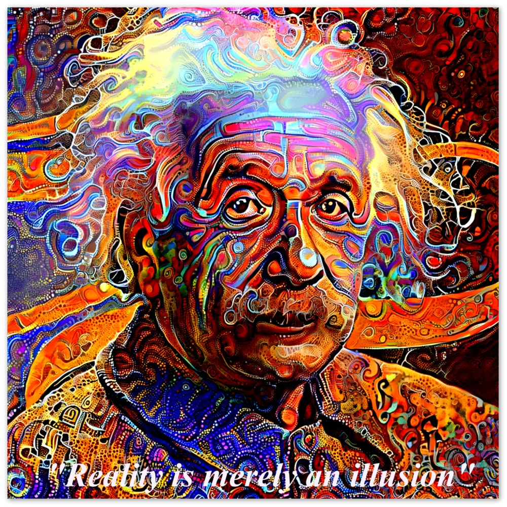 Trippy Einstein Aluminum Print