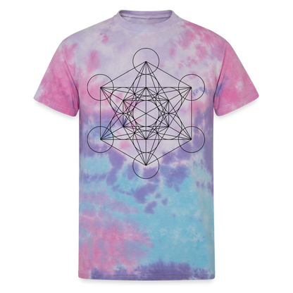 Metatron's Cube Unisex Tie Dye T-shirt - cotton candy