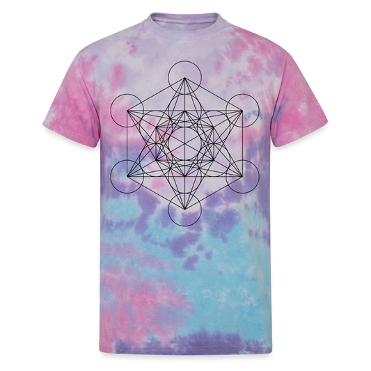 Metatron's Cube Unisex Tie Dye T-shirt - cotton candy