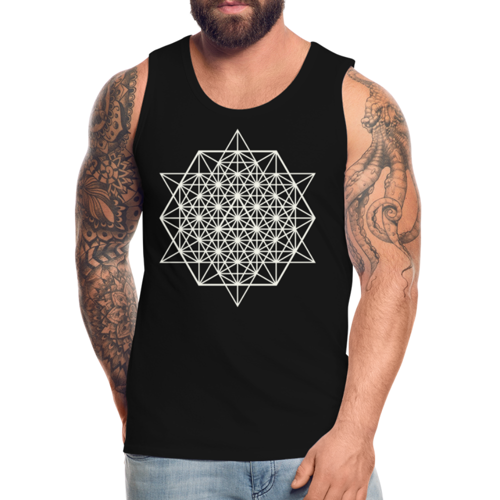 64 Tetrahedron Grid Men’s Tank - black