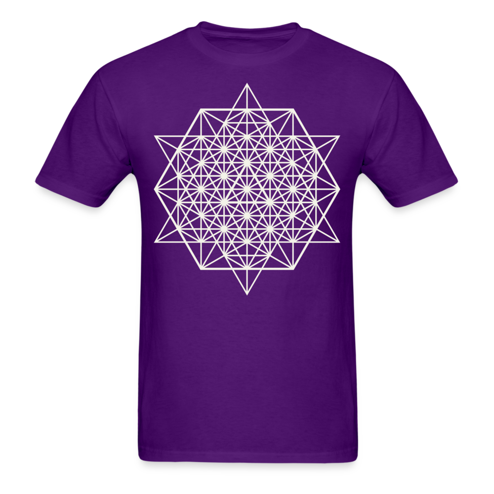 64 Tetrahedron Grid Unisex T-Shirt - purple