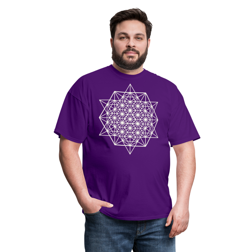64 Tetrahedron Grid Unisex T-Shirt - purple