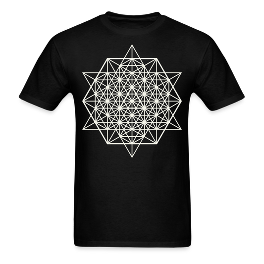 64 Tetrahedron Grid Unisex T-Shirt - black