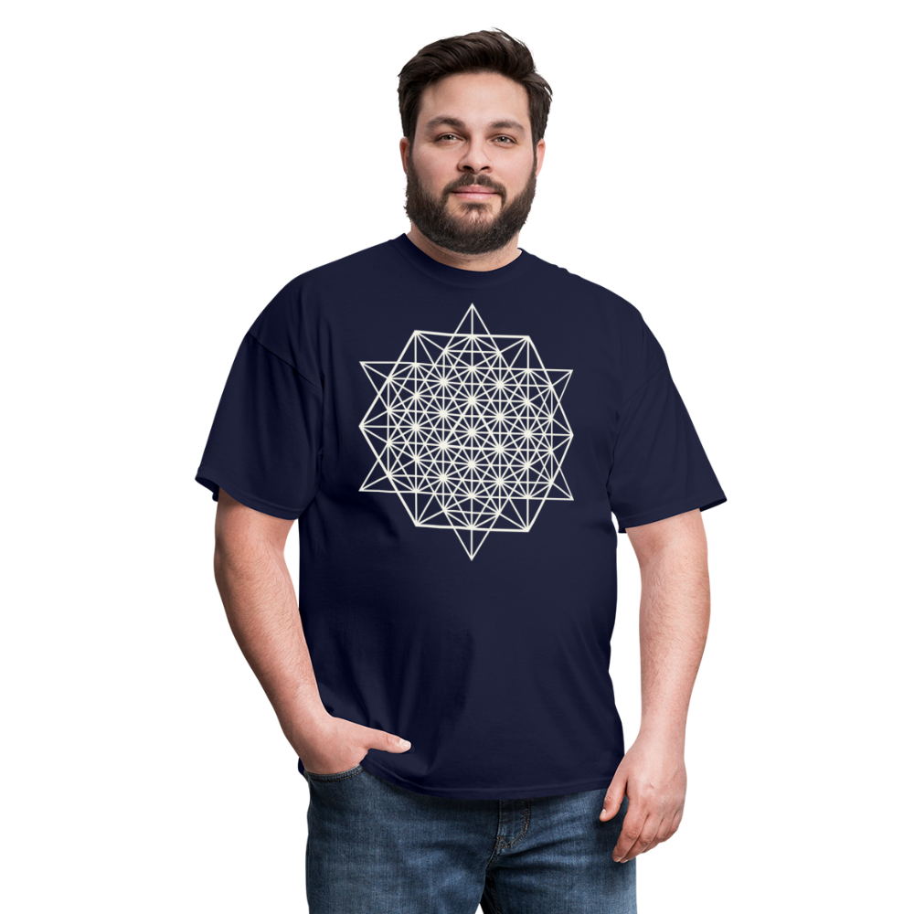 64 Tetrahedron Grid Unisex T-Shirt - navy