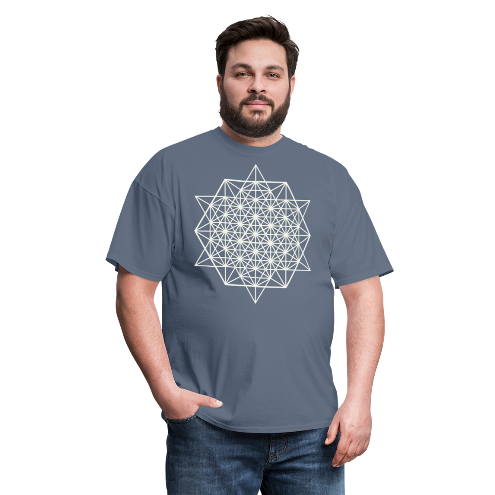 64 Tetrahedron Grid Unisex T-Shirt - denim