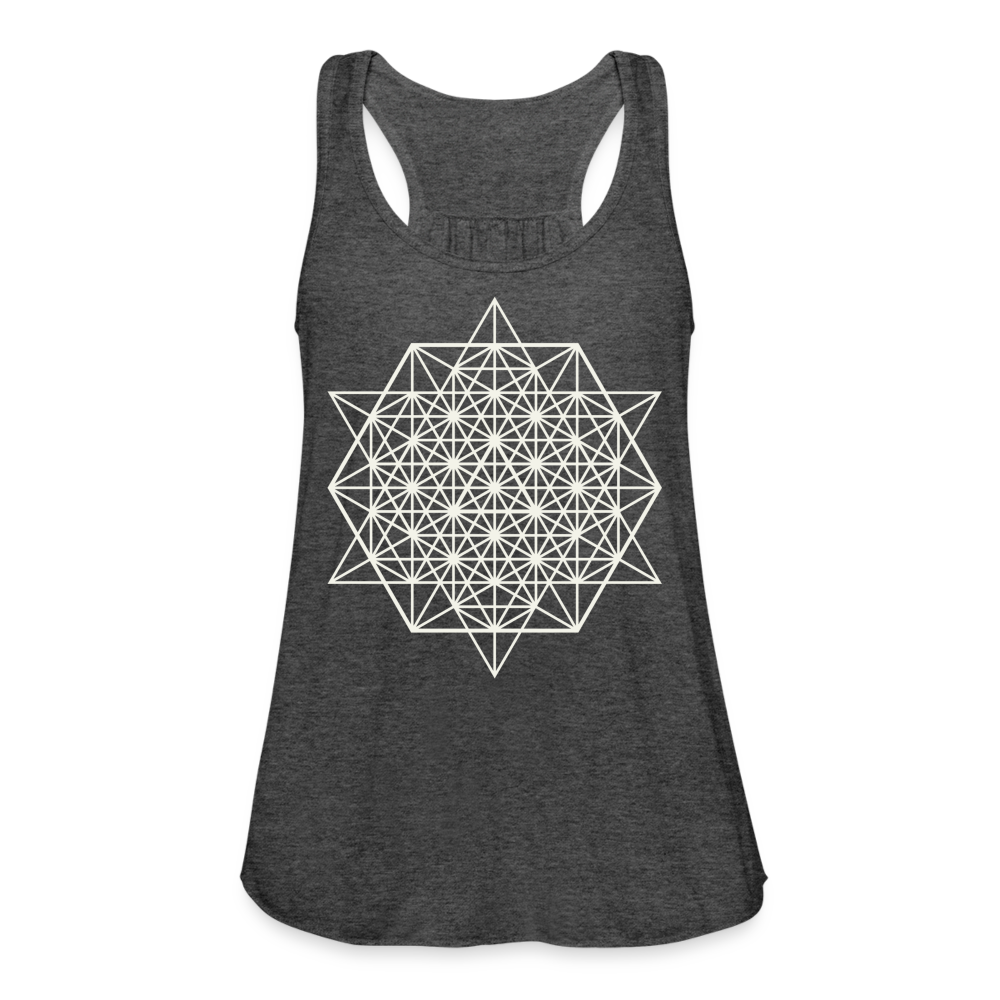 64 Tetrahedron Grid  Women's Flowy Tank Top - deep heather