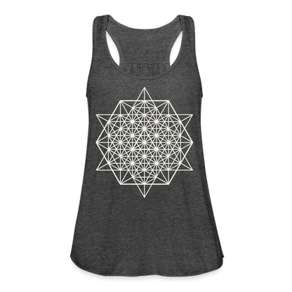 64 Tetrahedron Grid  Women's Flowy Tank Top - deep heather