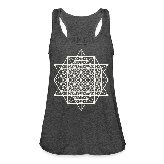 64 Tetrahedron Grid  Women's Flowy Tank Top - deep heather