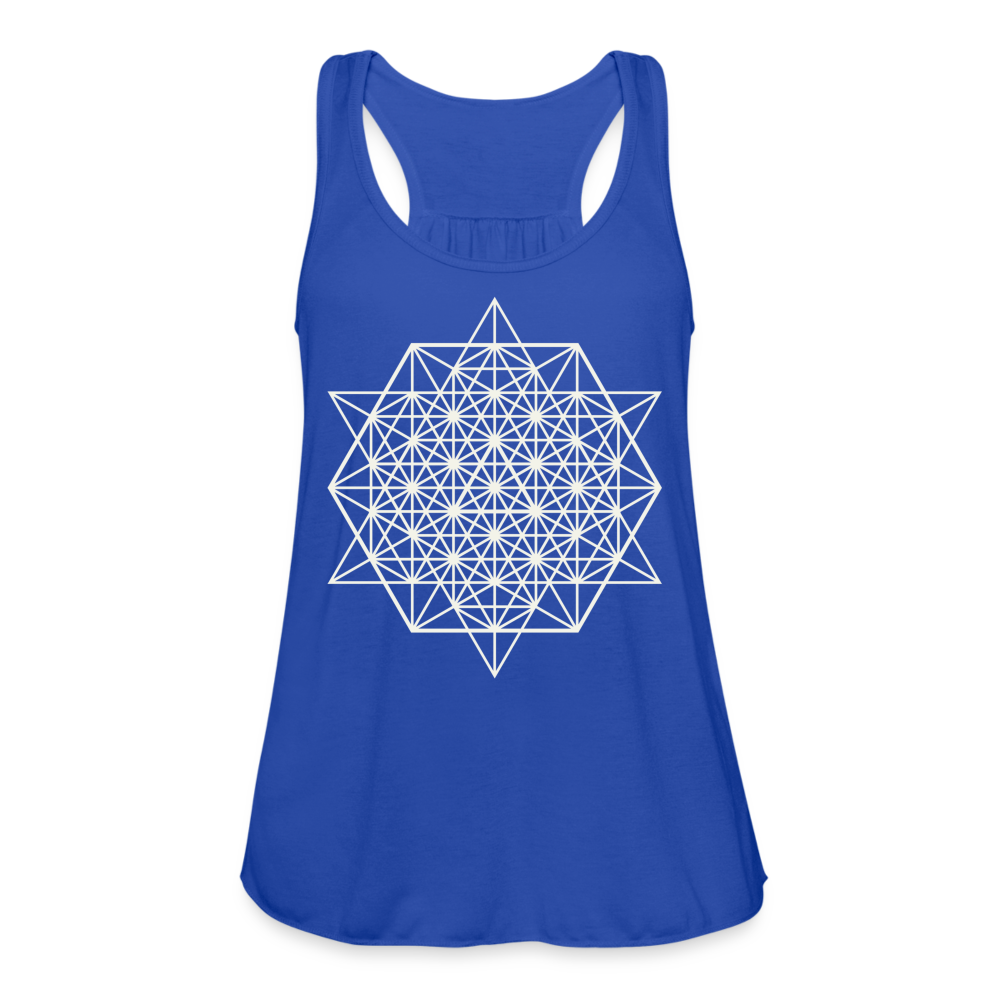 64 Tetrahedron Grid  Women's Flowy Tank Top - royal blue