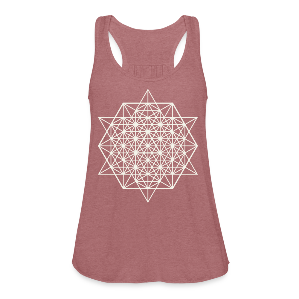 64 Tetrahedron Grid  Women's Flowy Tank Top - mauve