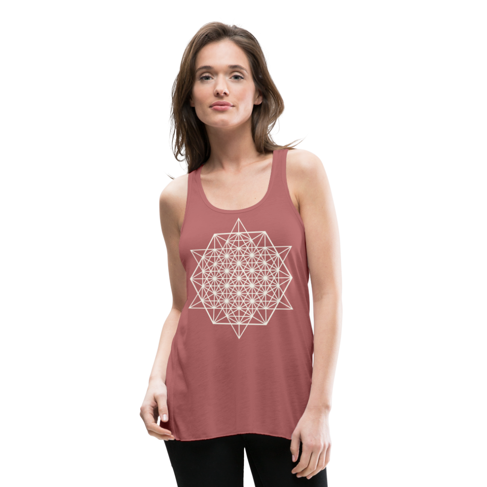 64 Tetrahedron Grid  Women's Flowy Tank Top - mauve